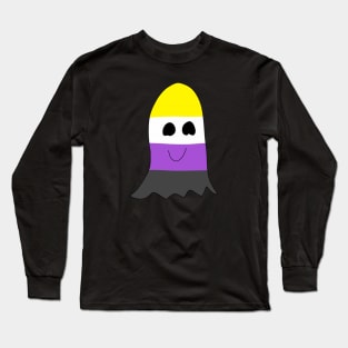 Nonbinary Pride Ghost Long Sleeve T-Shirt